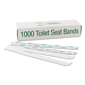 Bagcraft Sani-shield Printed Toilet Seat Band, 16 X 1.5, Deep Blue-white, 1,000-carton freeshipping - TVN Wholesale